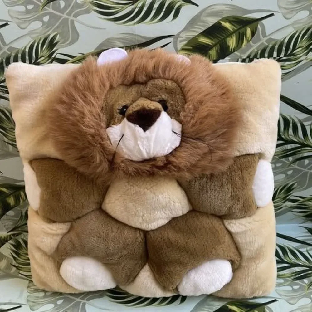 Vintage Stuffed Animal LION Plush Pillow 1998 TWIE Angel Toys Nursery Baby Set